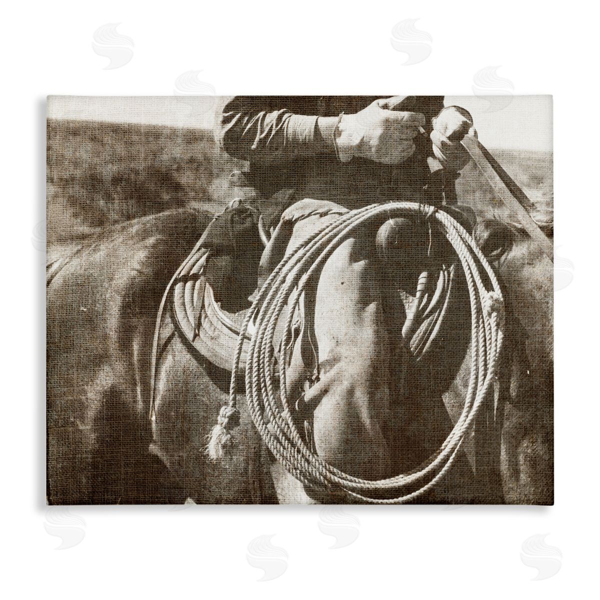 Cowboy with Lasso Canvas Wall Art, Home Decor by RileyB