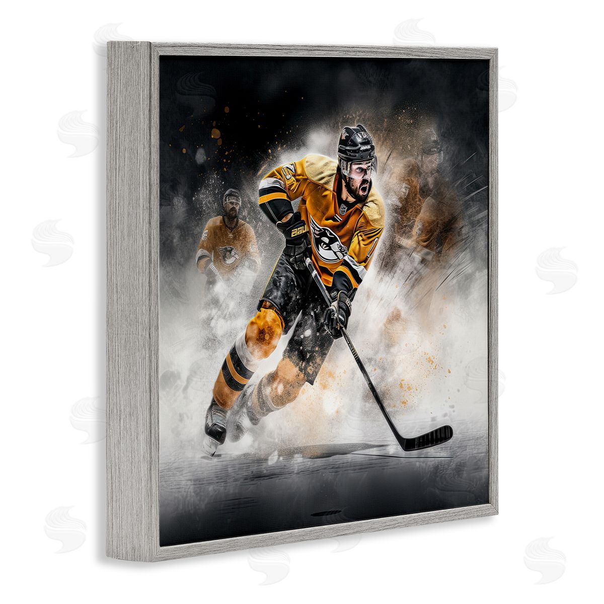 Jim Baldwin Hockey Player Athlete Gray Framed Giclee Wall Art Print