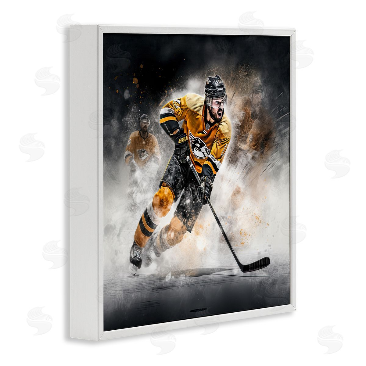 Jim Baldwin Hockey Player Athlete White Framed Giclee Wall Art Print