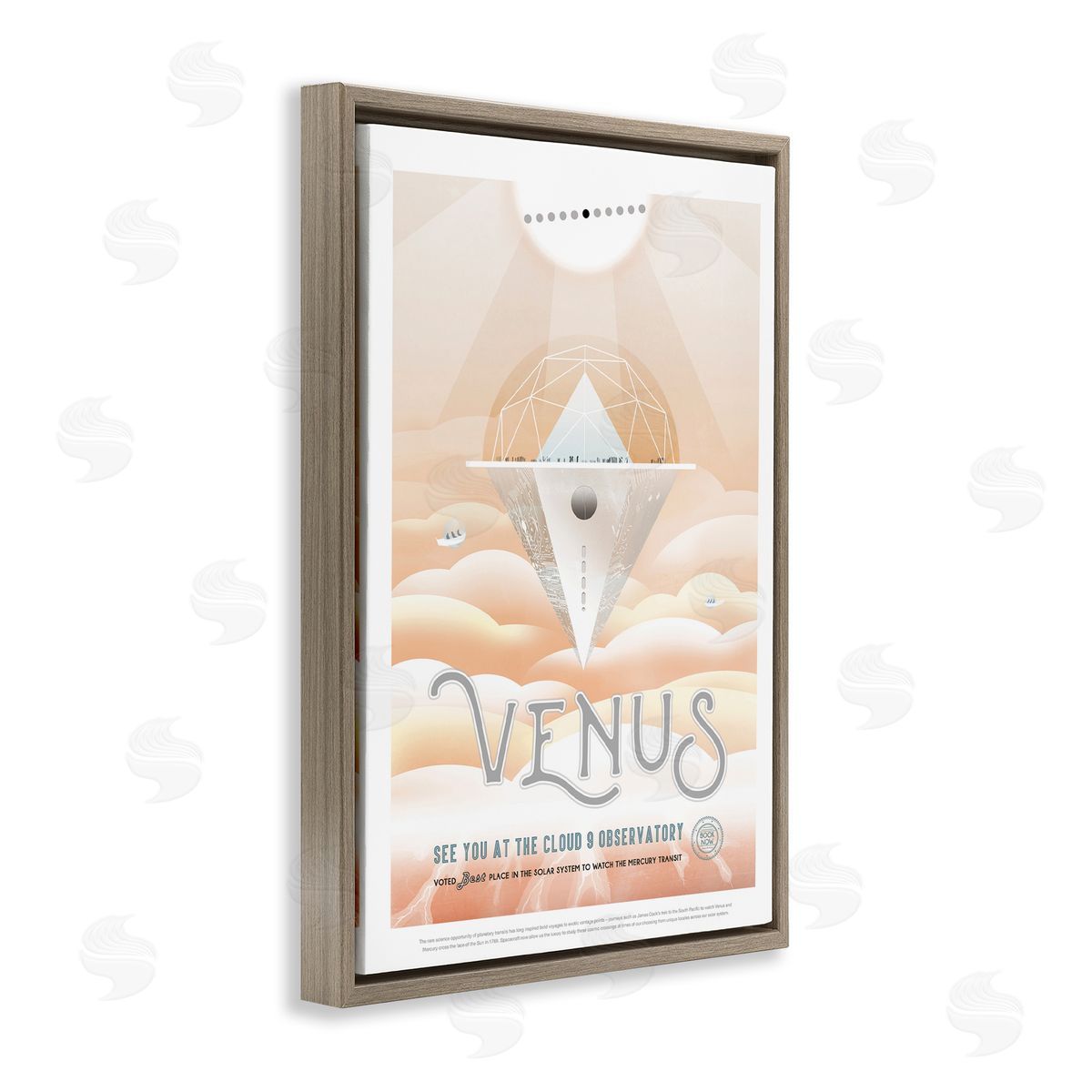 Venus Space Exploration Brown Floating Frame Canvas Wall Art, Home Decor by Jet Propulsion Labs