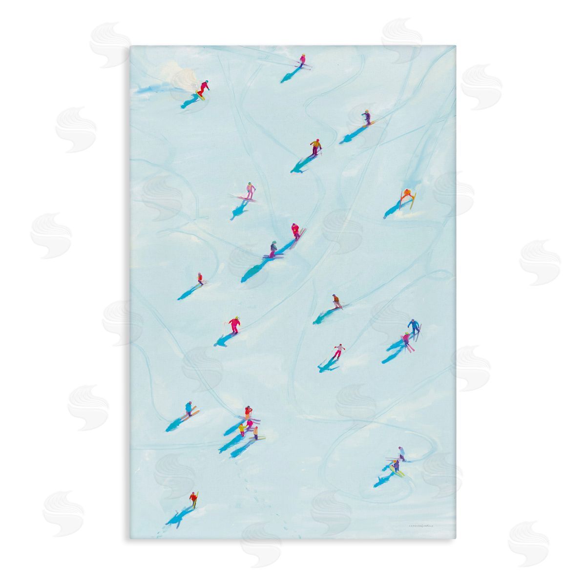 People on Ski Slopes Canvas Wall Art, Home Decor by Kamdon Kreations
