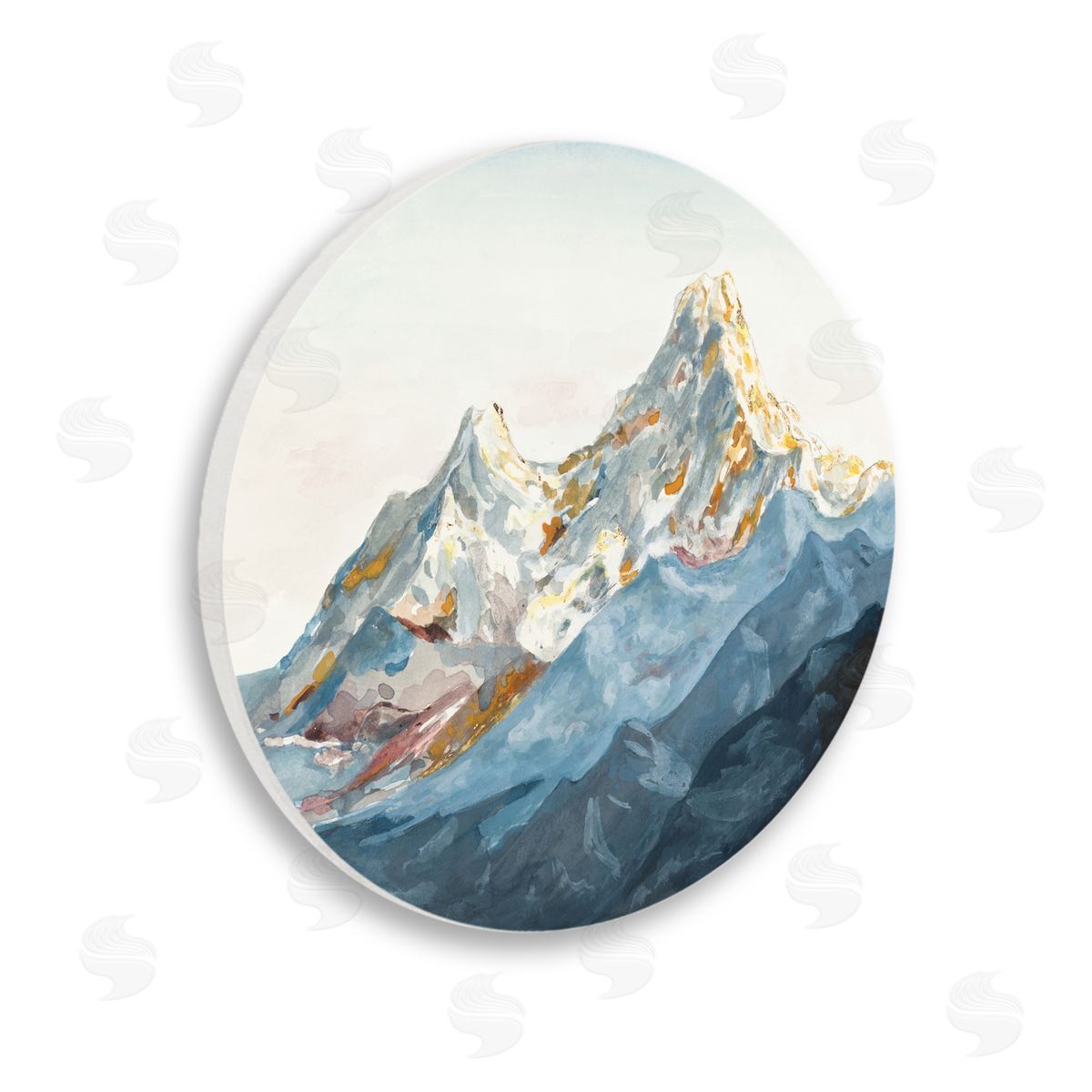 Patricia Pinto Sloped Mountain Peaks Wooden Wall Plaque Art Print