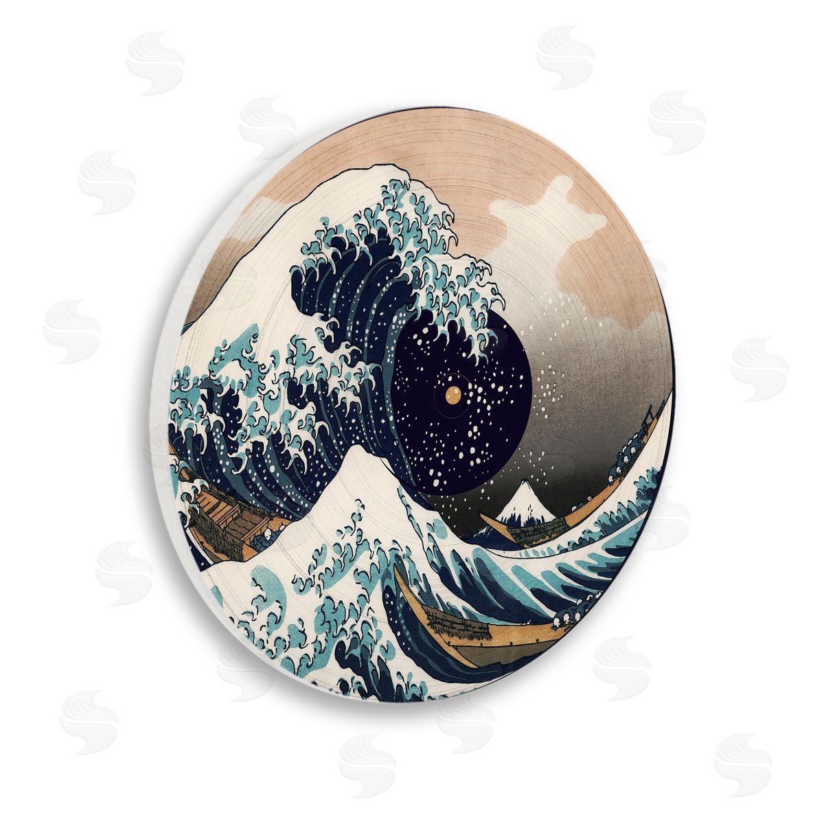 Carrie Cantwell Traditional Wave Music Record Wooden Wall Plaque Art Print