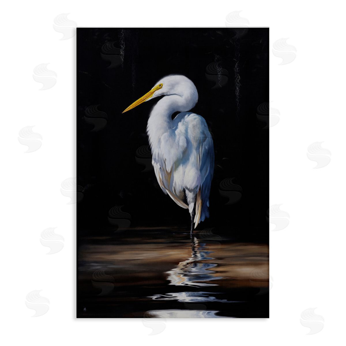 Mark Kelso Balancing Egret Bird Canvas Wall Art Print