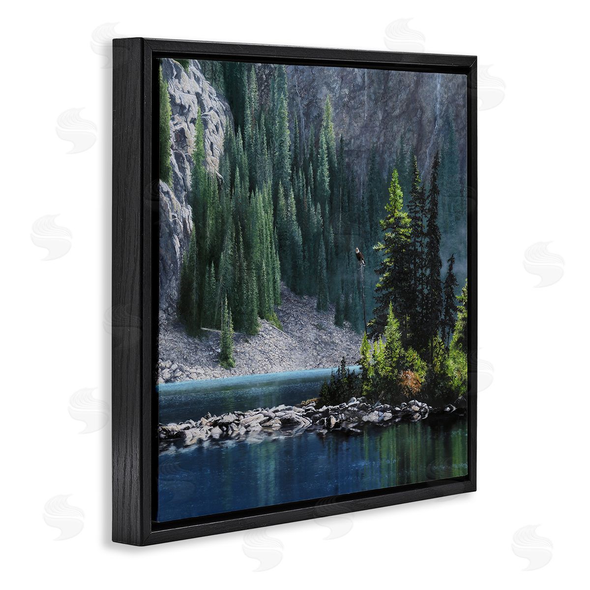 Mark Kelso Tree Spires in Nature Black Floating Frame Canvas Wall Art Print