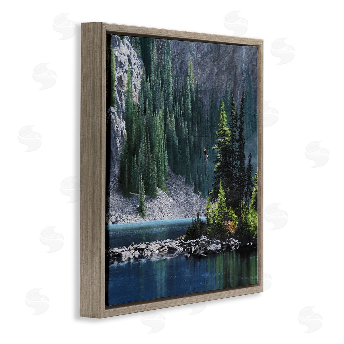 Mark Kelso Tree Spires in Nature Brown Floating Frame Canvas Wall Art Print