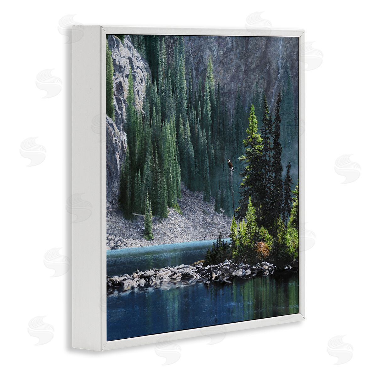 Mark Kelso Tree Spires in Nature White Framed Giclee Wall Art Print