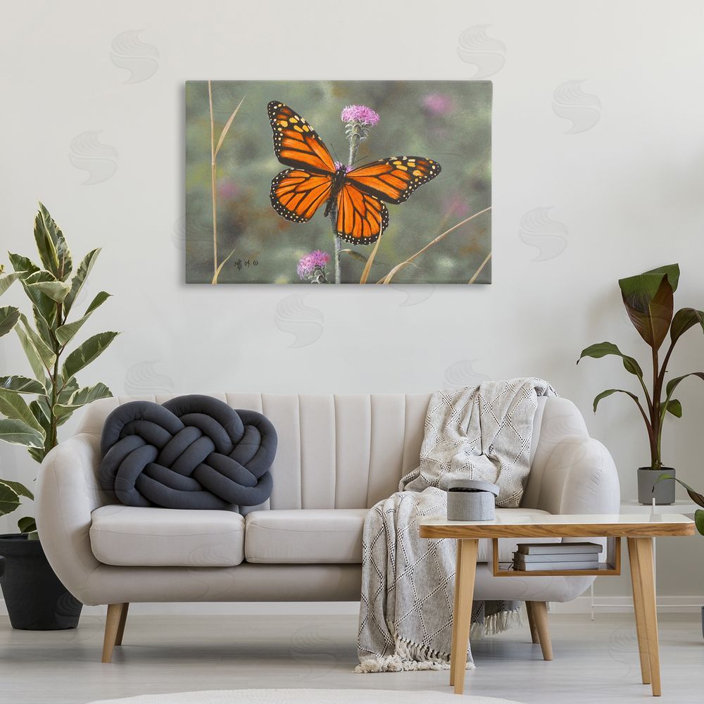 Mark Kelso Summer Visitor Butterfly Canvas Wall Art Print in Room