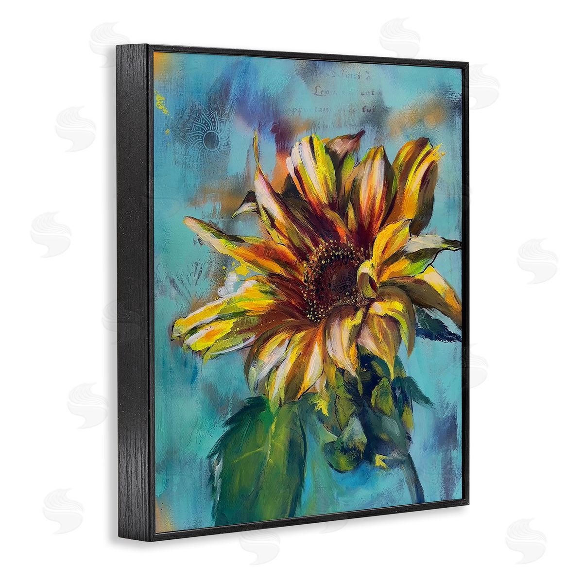 Linda McClure Finding Spring Sunflower Black Framed Giclee Wall Art Print