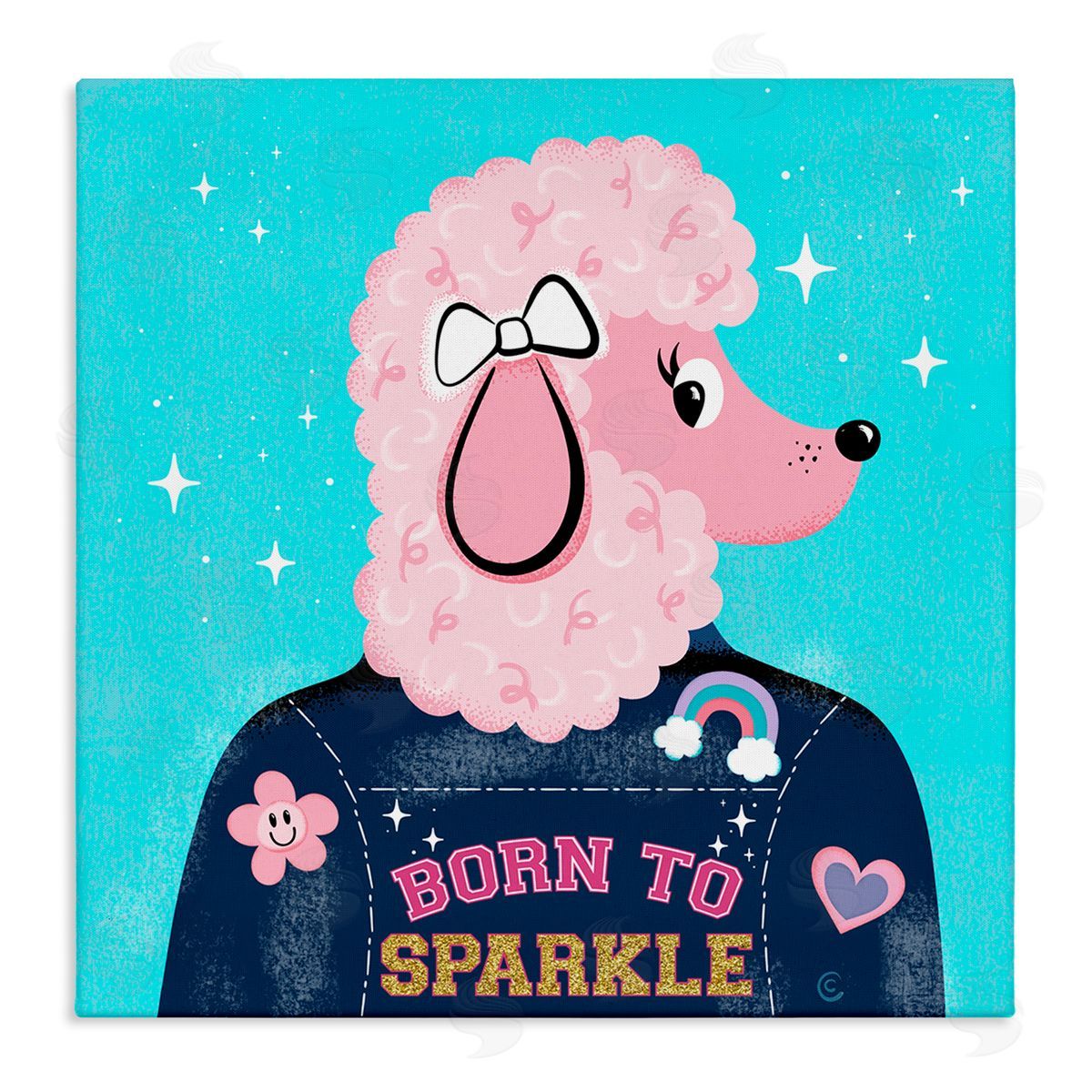 Carrie Cantwell Born To Sparkle Poodle Canvas Wall Art Print