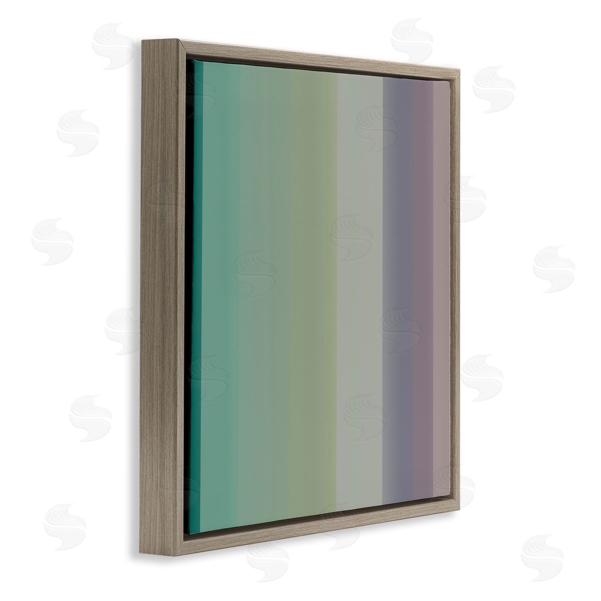 Third & Wall Studios Green & Purple Gradient Brown Floating Frame Canvas Wall Art Print