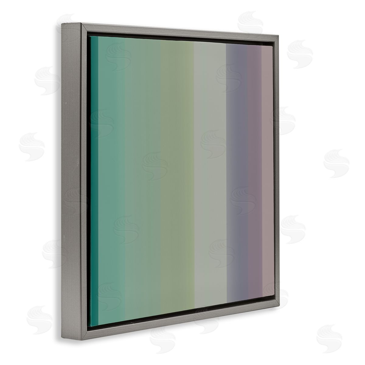Third & Wall Studios Green & Purple Gradient Gray Floating Frame Canvas Wall Art Print
