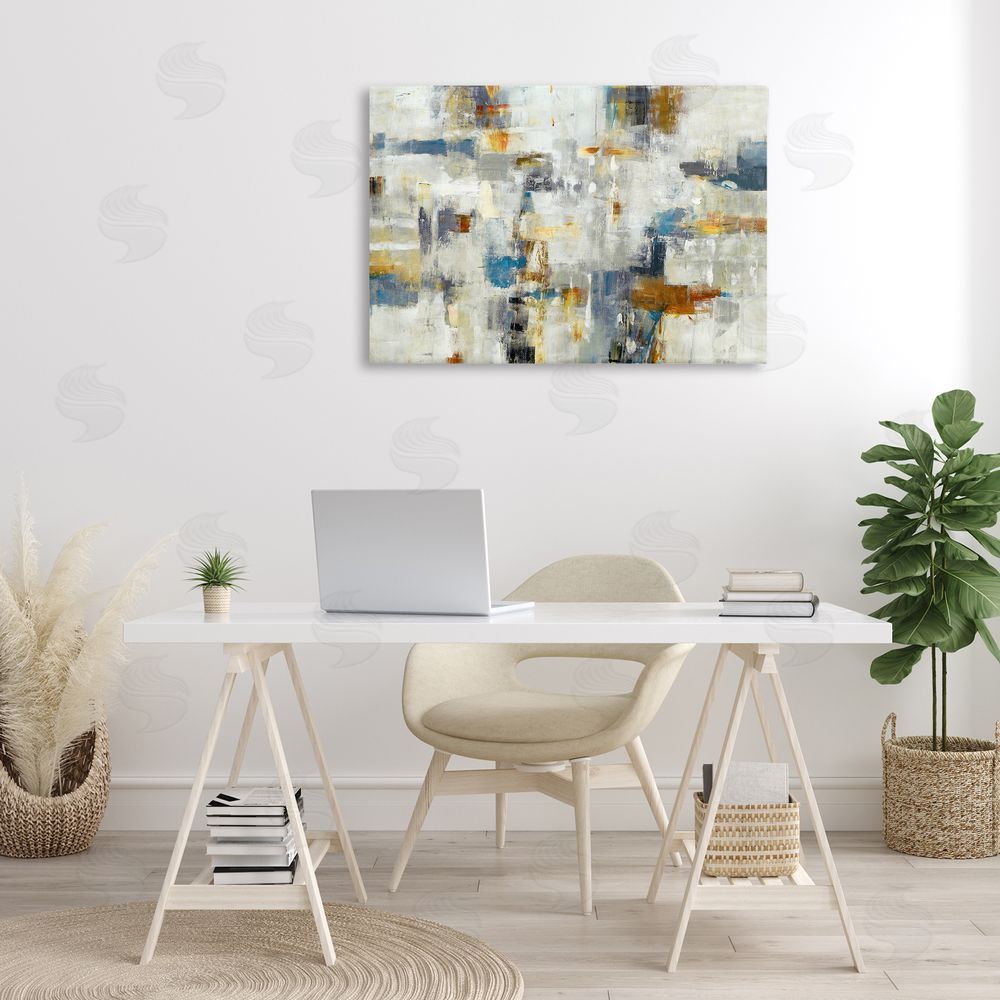 Lisa Ridgers Energetic Abstract Strokes Canvas Wall Art Print in Room