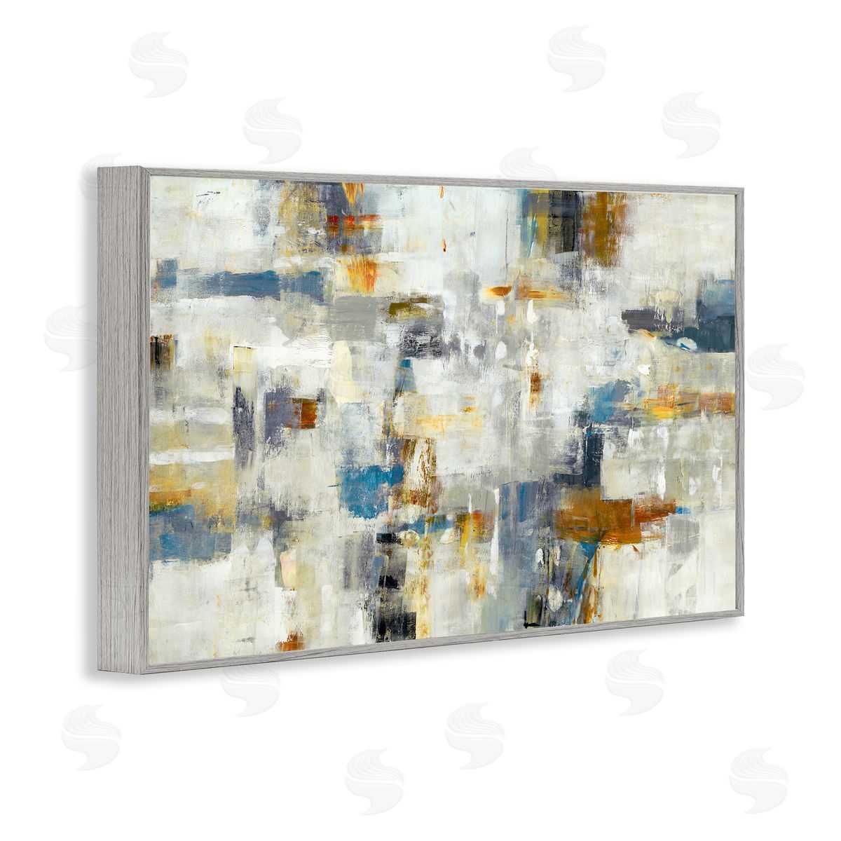 Lisa Ridgers Energetic Abstract Strokes Gray Framed Giclee Wall Art Print