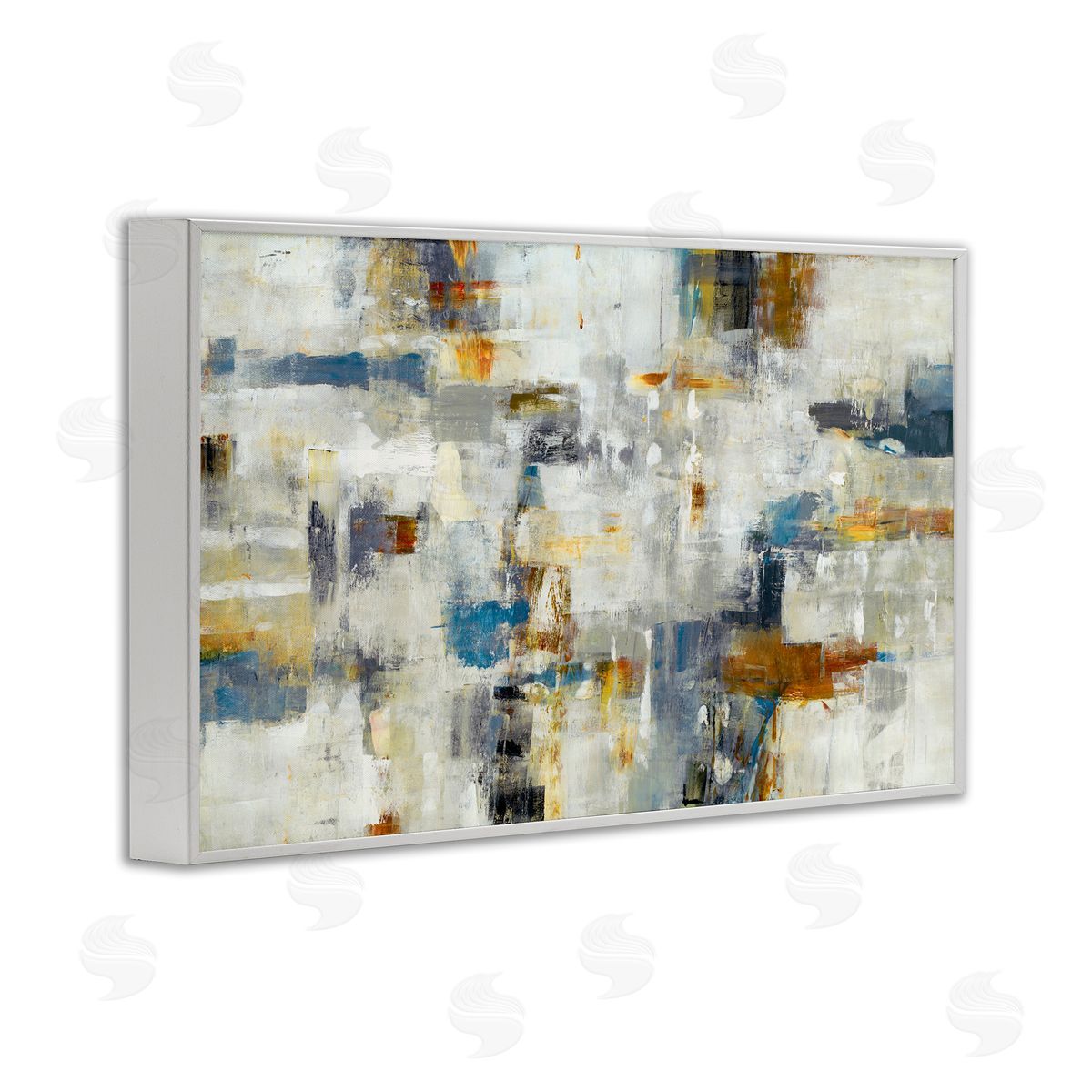 Lisa Ridgers Energetic Abstract Strokes White Framed Giclee Wall Art Print