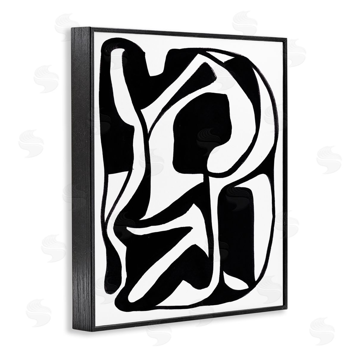 Bea Dina Swirling Ink Pattern Black Framed Giclee Wall Art Print