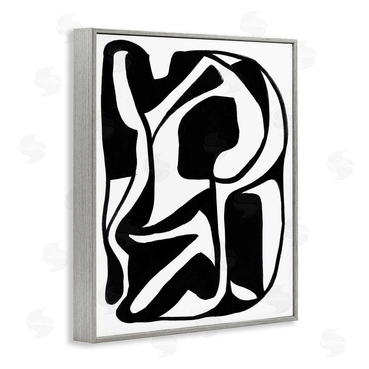 Bea Dina Swirling Ink Pattern Gray Framed Giclee Wall Art Print
