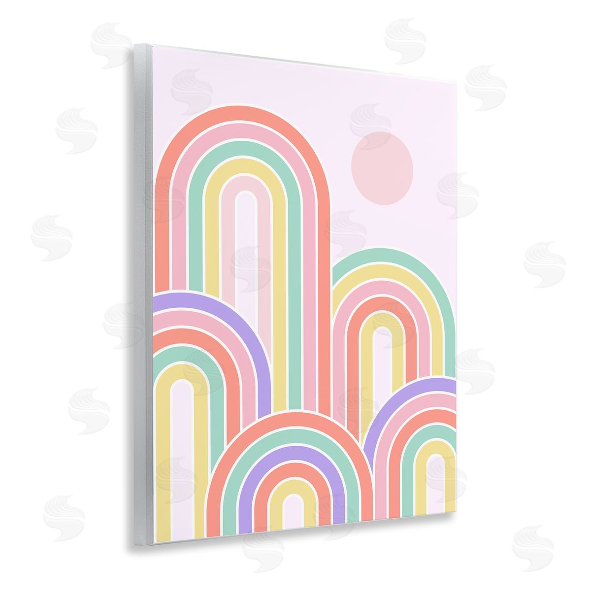 Dominique Vari Pastel Rainbow Arches Wooden Wall Plaque Art Print