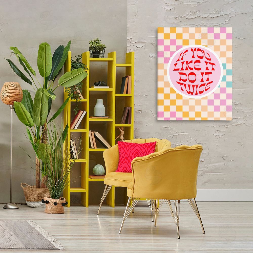 Dominique Vari Groovy Pattern Do It Twice Canvas Wall Art Print in Room