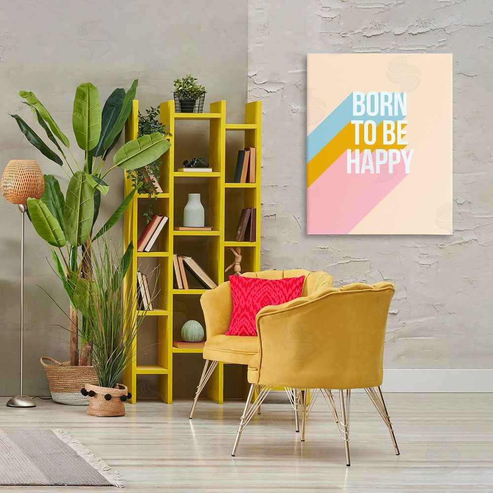 Dominique Vari Born To Be Happy Pastel Canvas Wall Art Print in Room