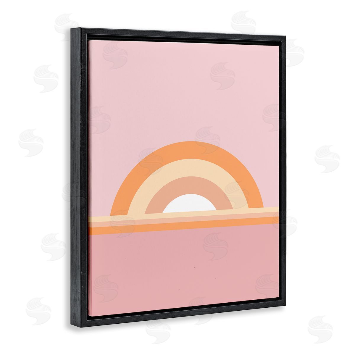 Dominique Vari Mauve & Orange Rainbow Black Floating Frame Canvas Wall Art Print