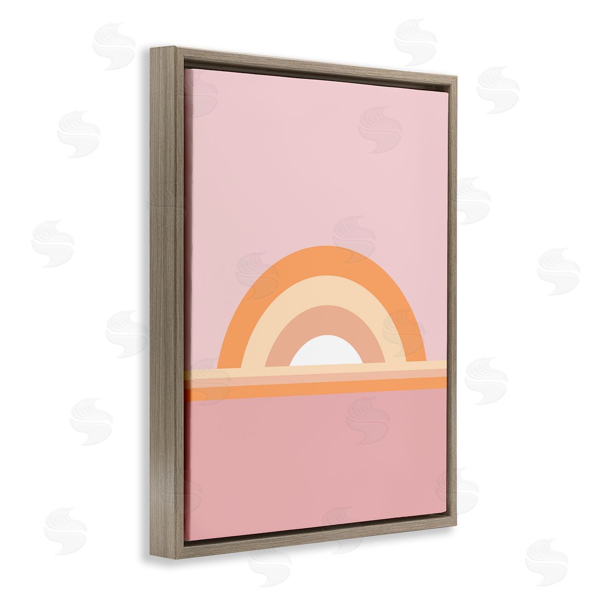 Dominique Vari Mauve & Orange Rainbow Brown Floating Frame Canvas Wall Art Print