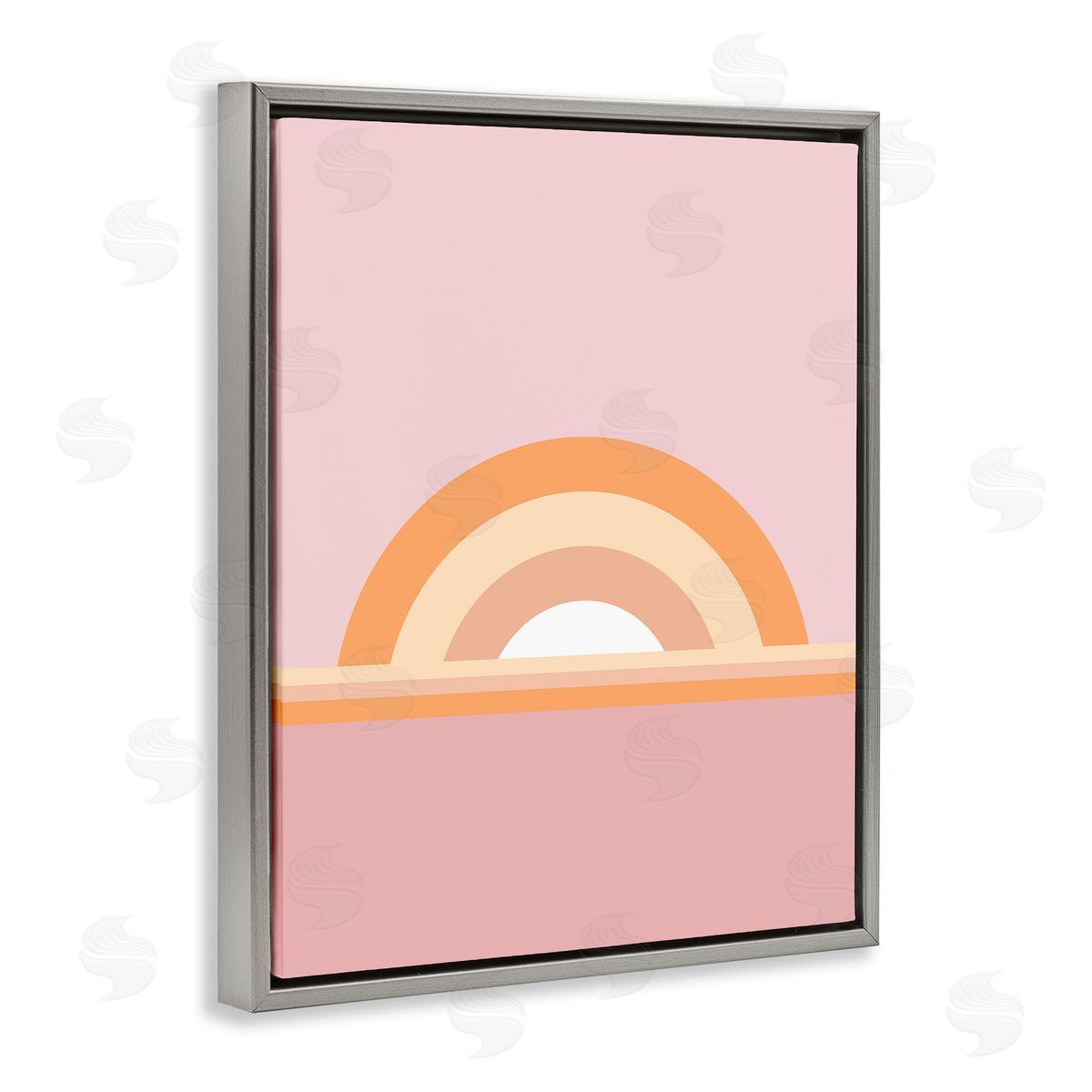 Dominique Vari Mauve & Orange Rainbow Gray Floating Frame Canvas Wall Art Print