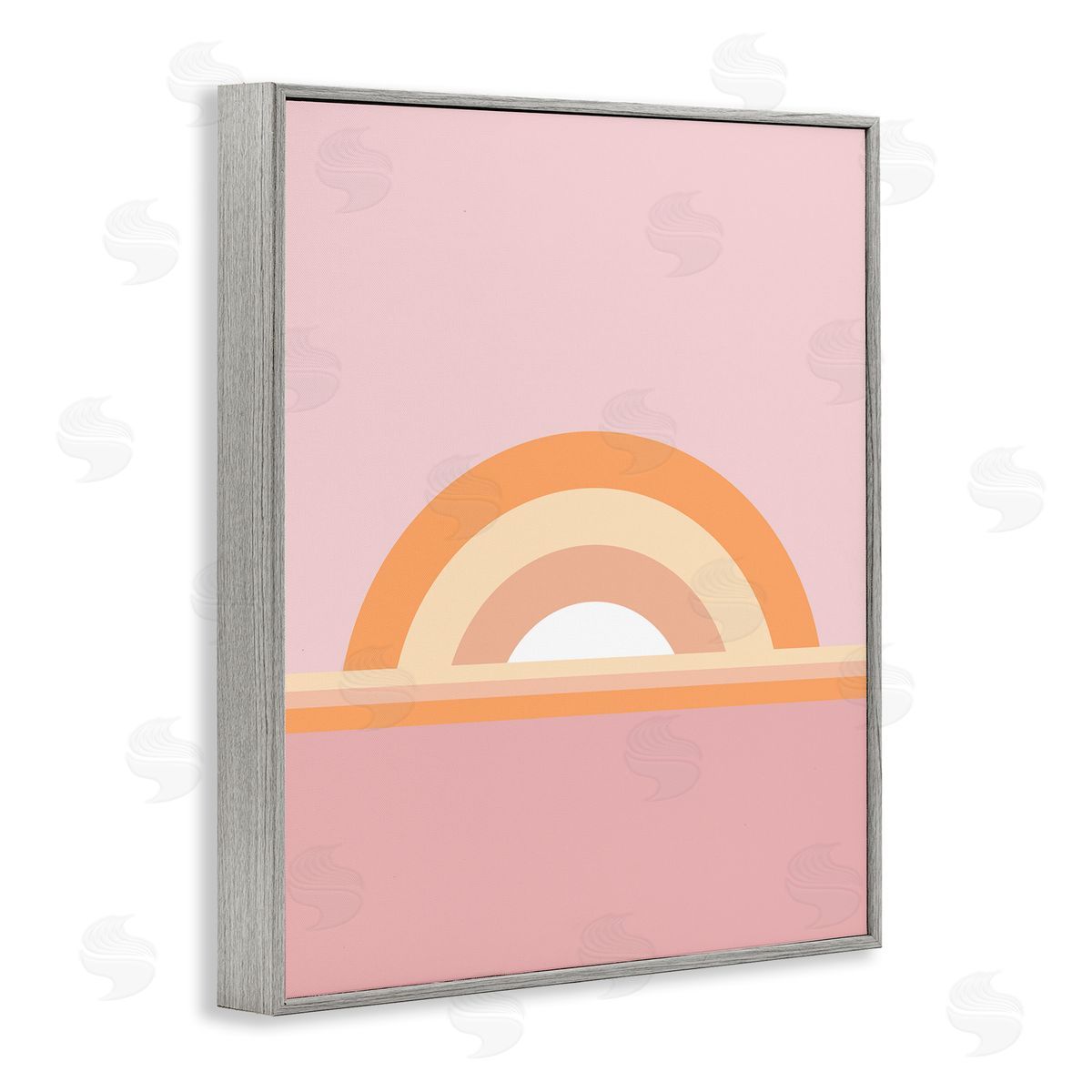 Dominique Vari Mauve & Orange Rainbow Gray Framed Giclee Wall Art Print