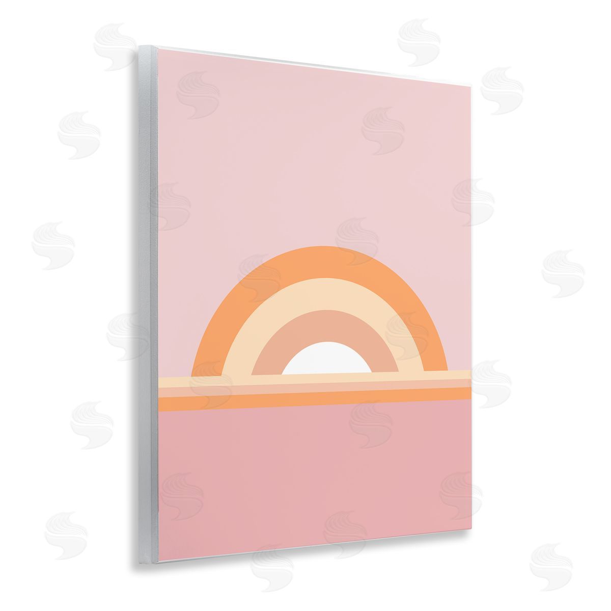 Dominique Vari Mauve & Orange Rainbow Wooden Wall Plaque Art Print