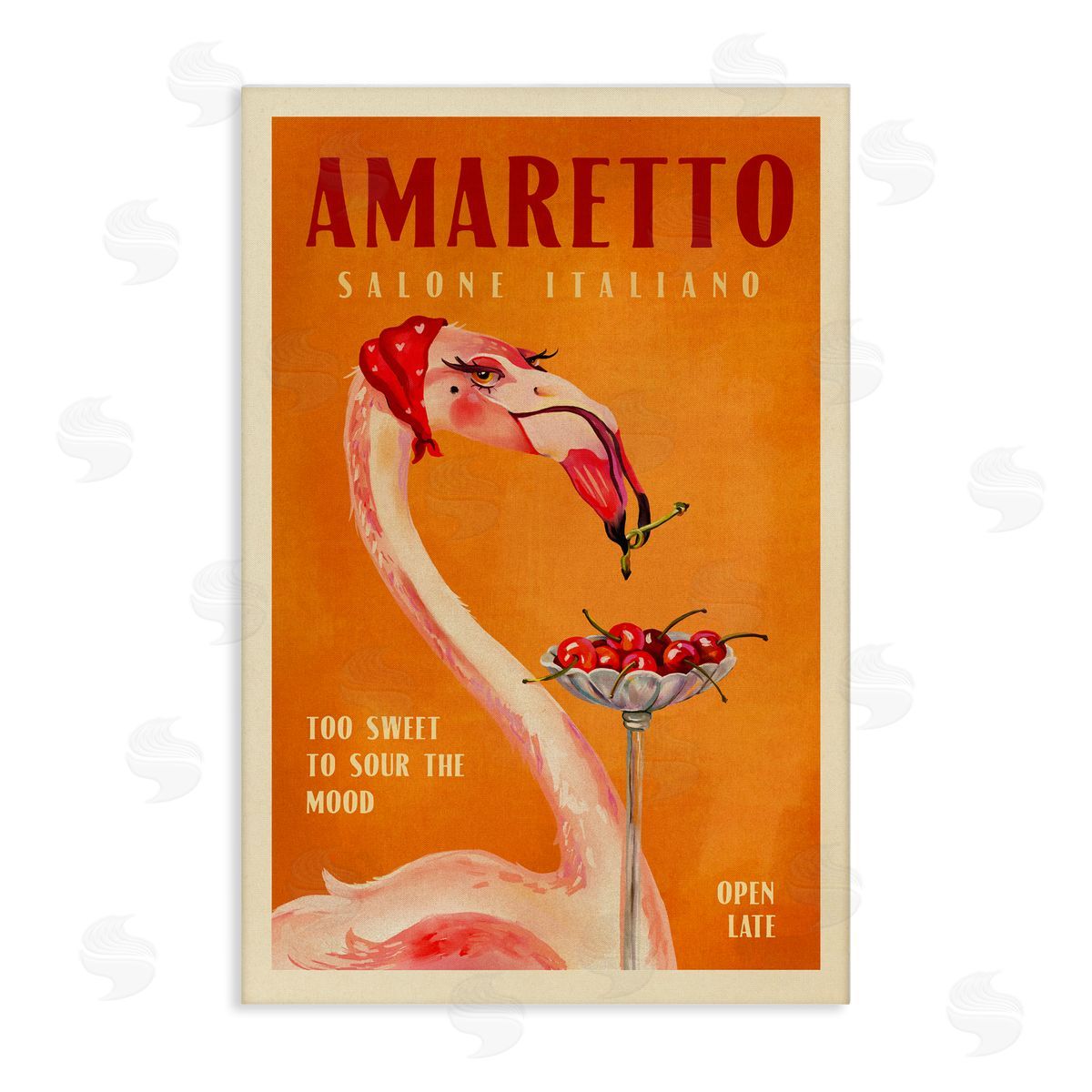 Vintage Amaretto Flamingo Canvas Wall Art, Home Decor by The Whiskey Ginger