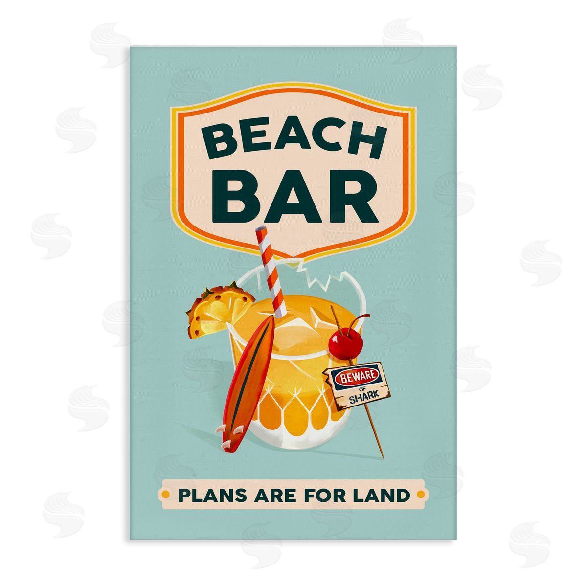The Whiskey Ginger Beach Bar Cocktail Canvas Wall Art Print