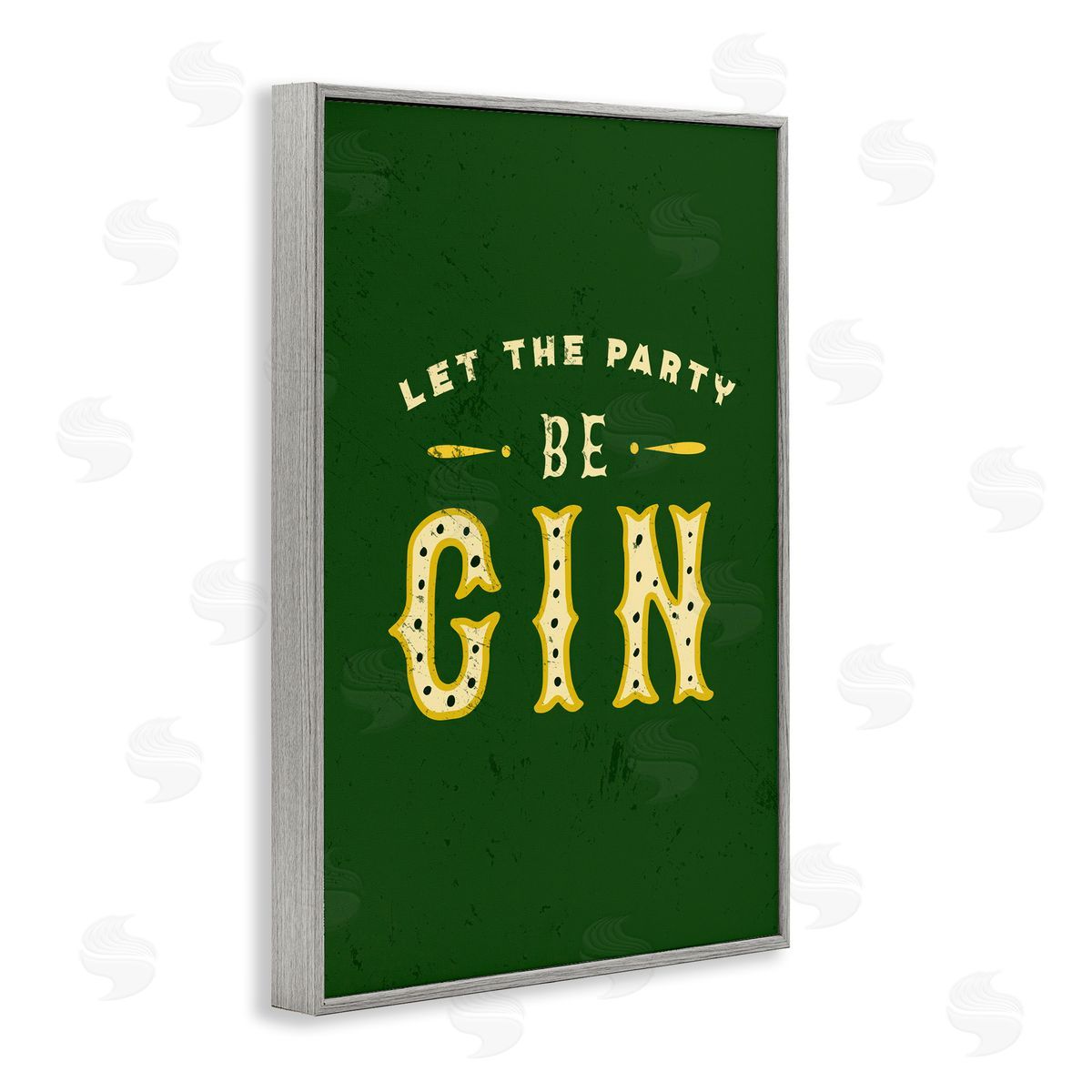 The Whiskey Ginger Let Party Be Gin Pun Gray Framed Giclee Wall Art Print