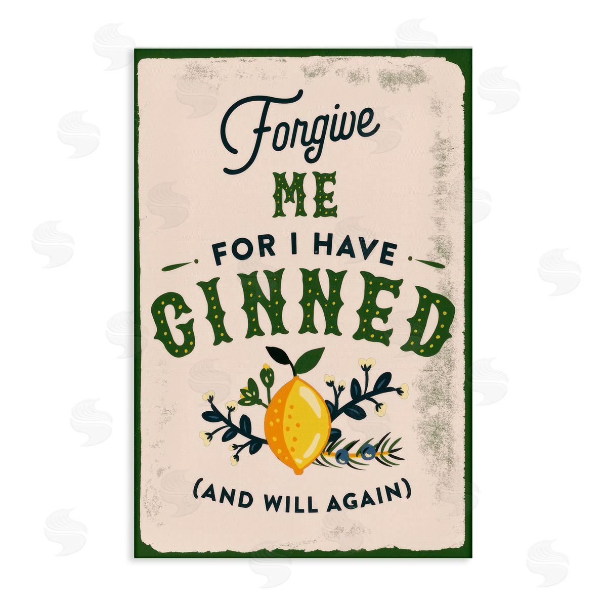 The Whiskey Ginger Forgive Me For I Have Ginned Canvas Wall Art Print