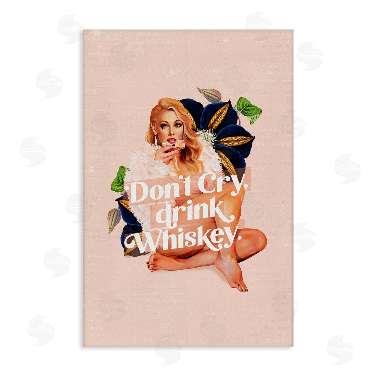 The Whiskey Ginger Don't Cry Drink Whiskey Canvas Wall Art Print