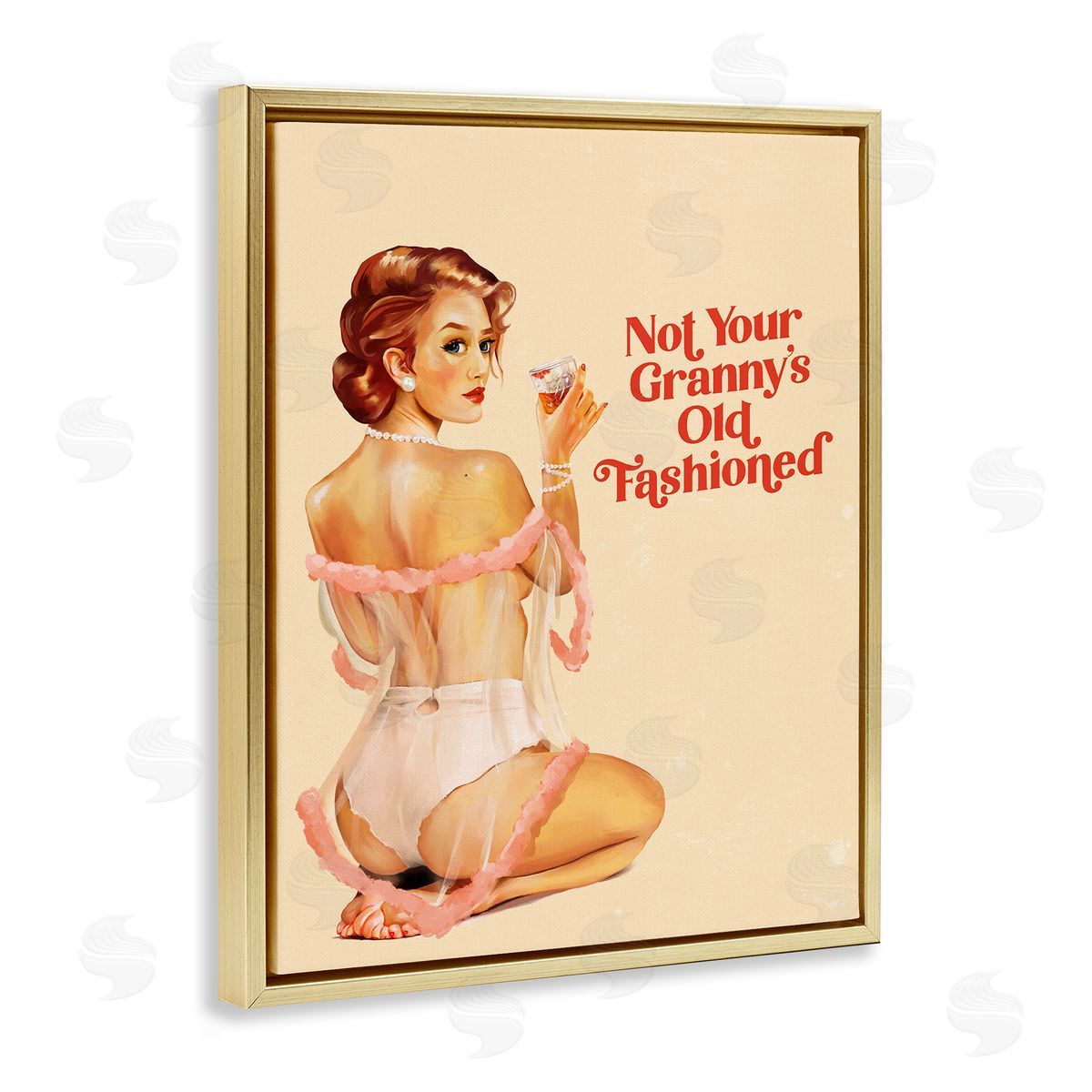 The Whiskey Ginger Not Your Granny's Old Fashioned Gold Floating Frame Canvas Wall Art Print