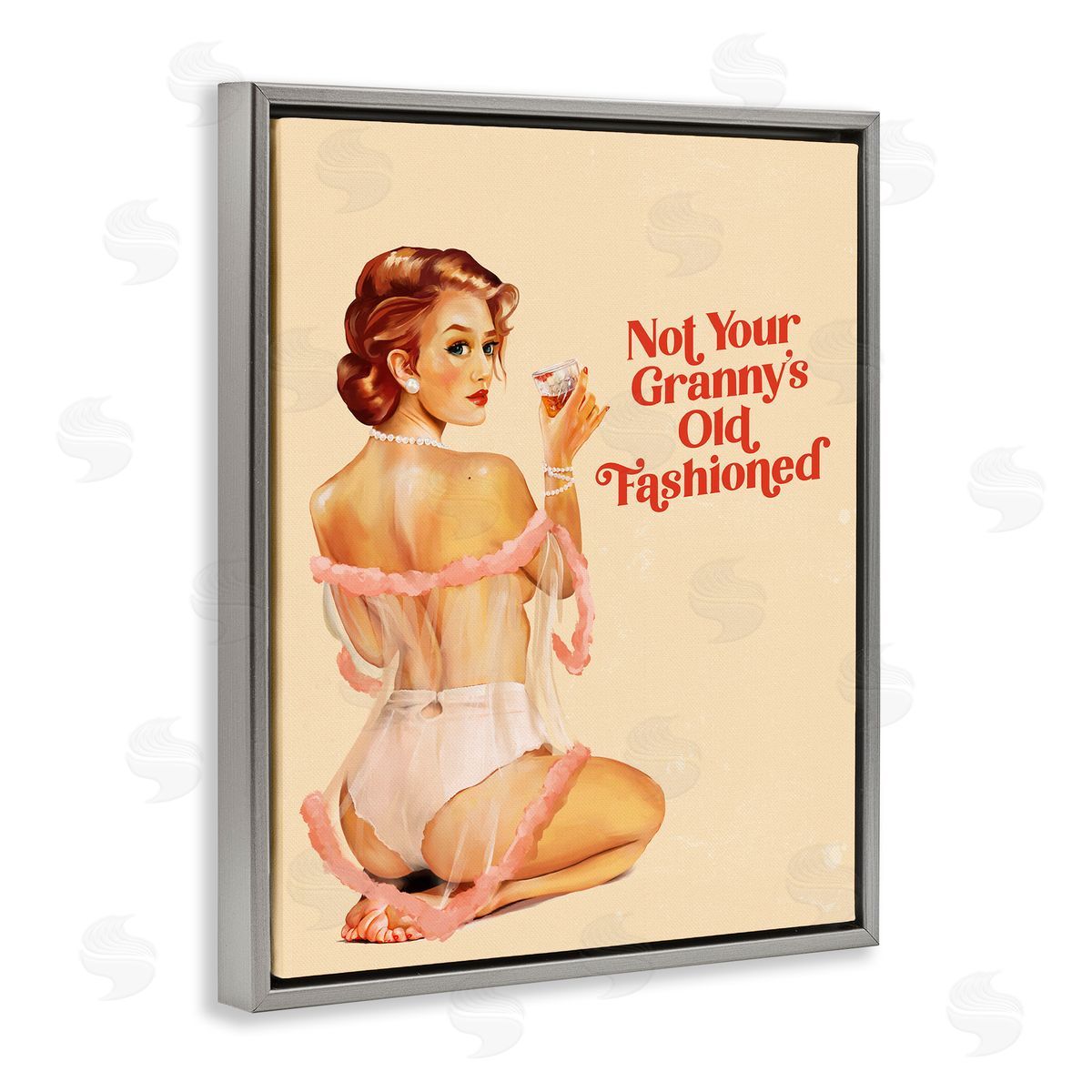 The Whiskey Ginger Not Your Granny's Old Fashioned Gray Floating Frame Canvas Wall Art Print