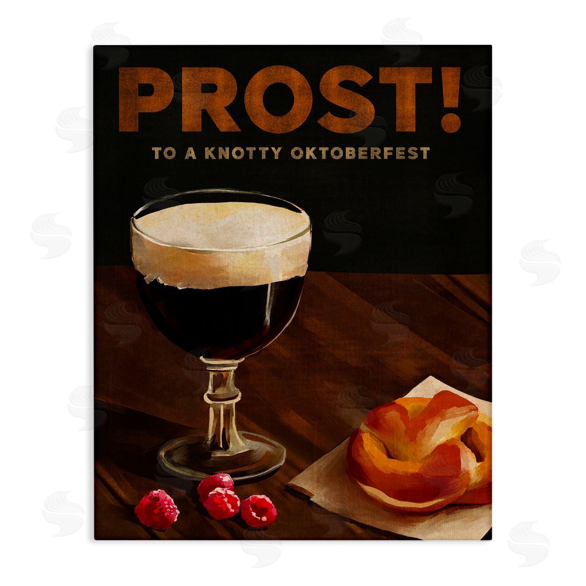 The Whiskey Ginger Prost Beer & Pretzel Canvas Wall Art Print