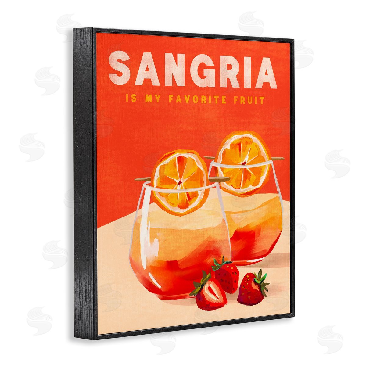 Sangria Favorite Fruit Black Frame Print Wall Art, Home Decor by The Whiskey Ginger