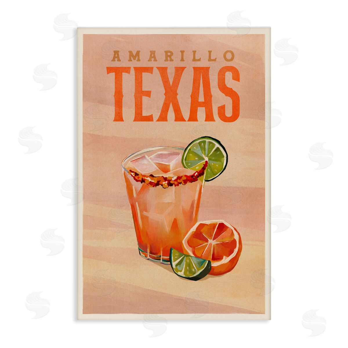 The Whiskey Ginger Amarillo Texas Cocktail Canvas Wall Art Print