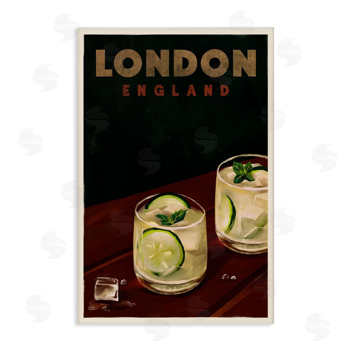 The Whiskey Ginger London England Cocktail Canvas Wall Art Print