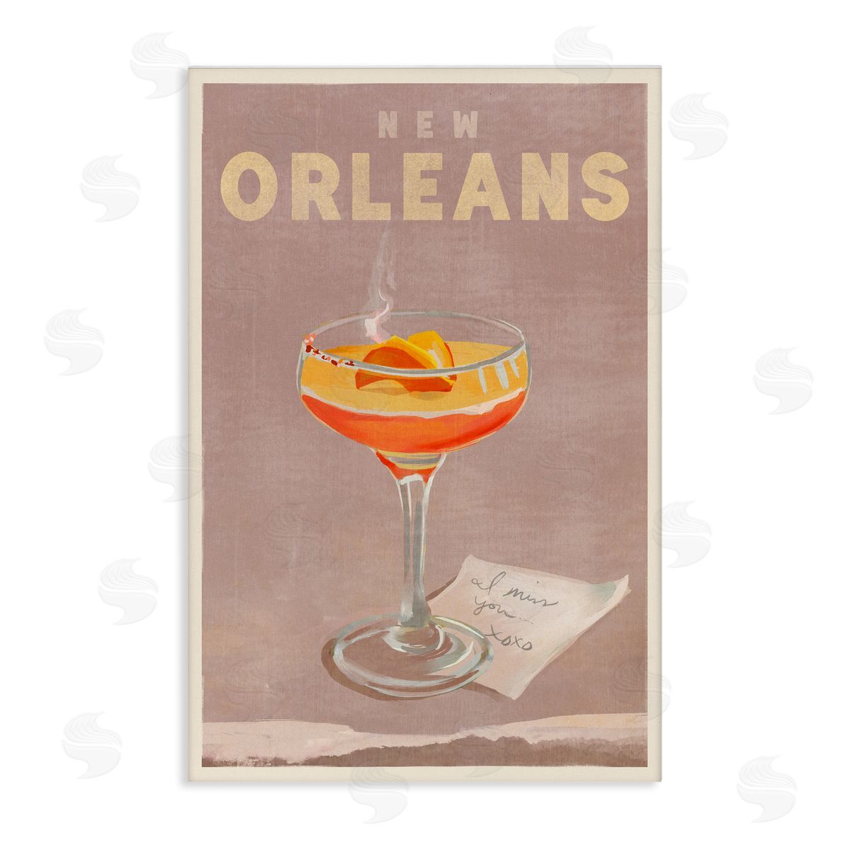 The Whiskey Ginger New Orleans Cocktail Canvas Wall Art Print