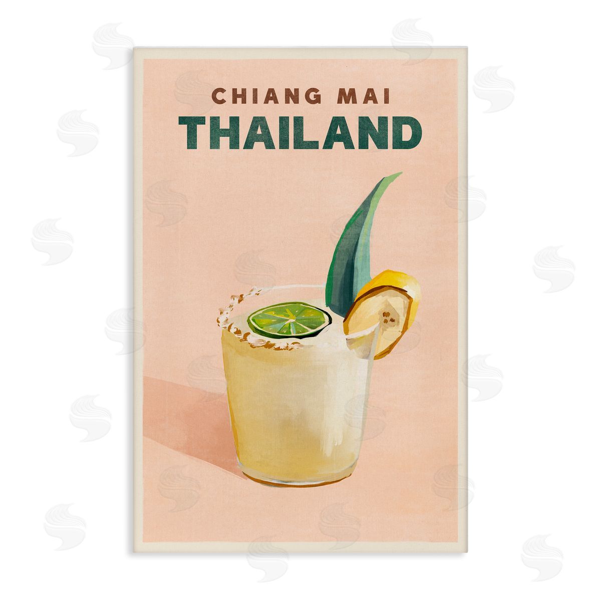 The Whiskey Ginger Chiang Mai Thailand Cocktail Canvas Wall Art Print