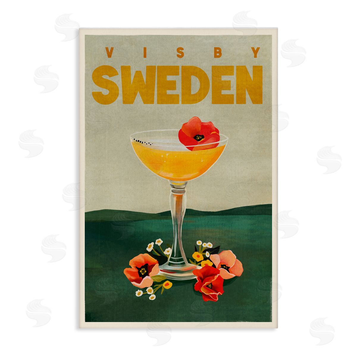 The Whiskey Ginger Visby Sweden Cocktail Canvas Wall Art Print