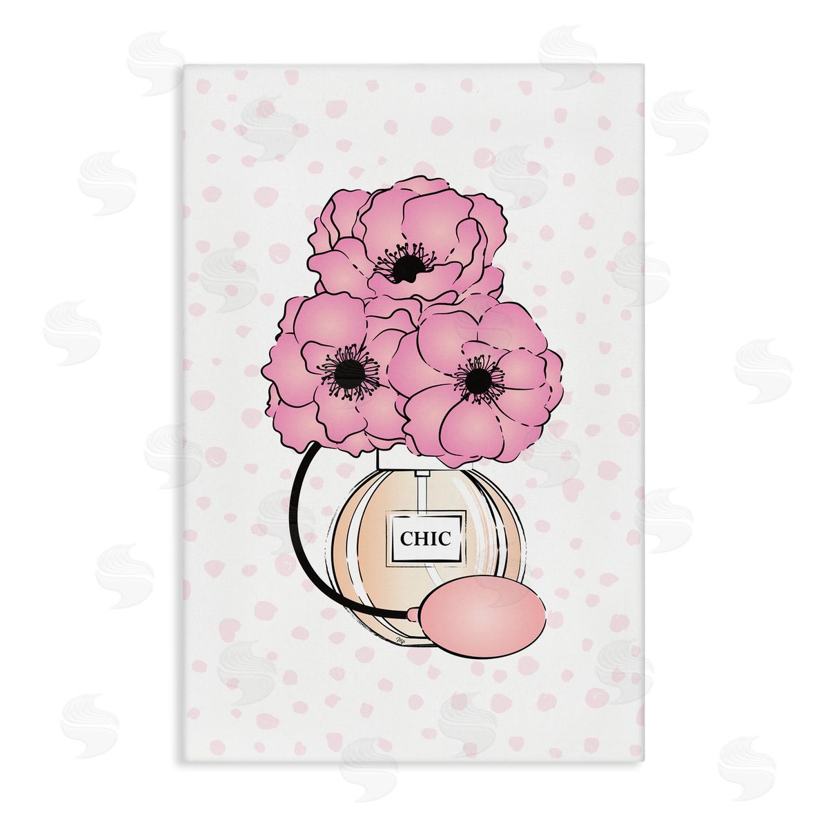 Martina Pavlova Dotted Floral Perfume Canvas Wall Art Print