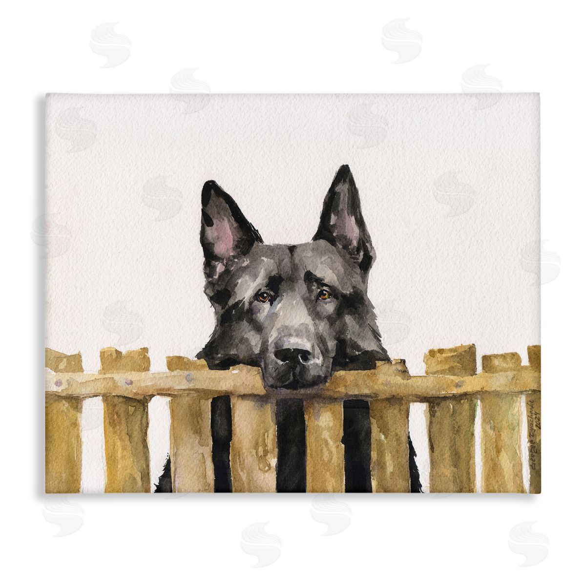 George Dyachenko Black German Shepherd Canvas Wall Art Print
