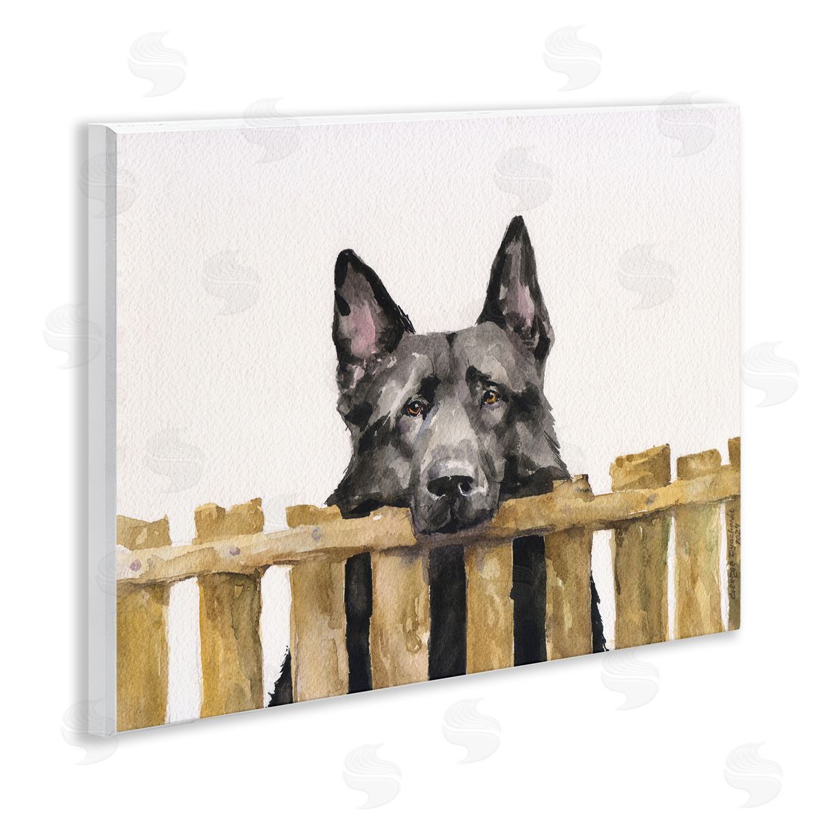 George Dyachenko Black German Shepherd Wooden Wall Plaque Art Print