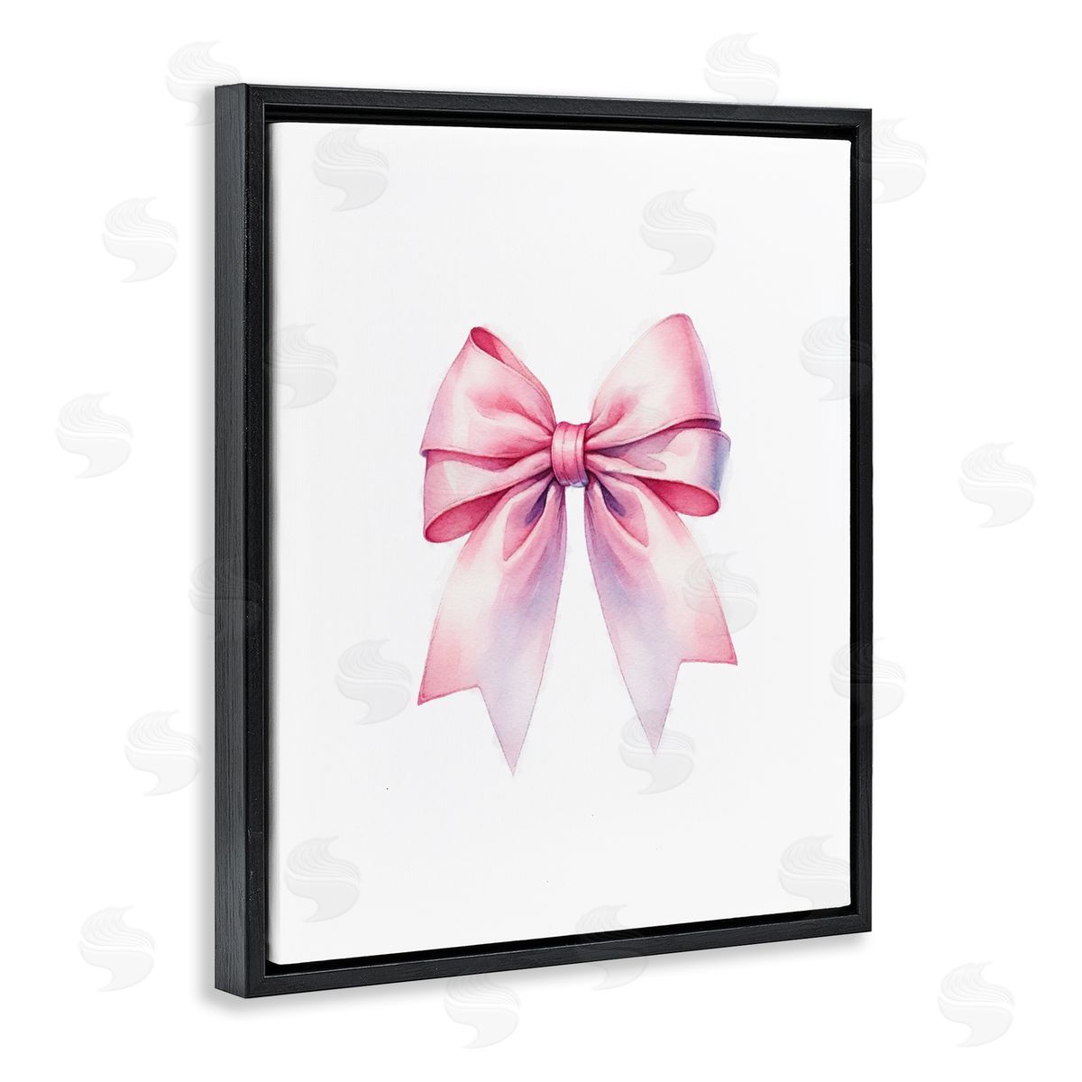Amanda Greenwood Symmetrical Pink Bow Black Floating Frame Canvas Wall Art Print