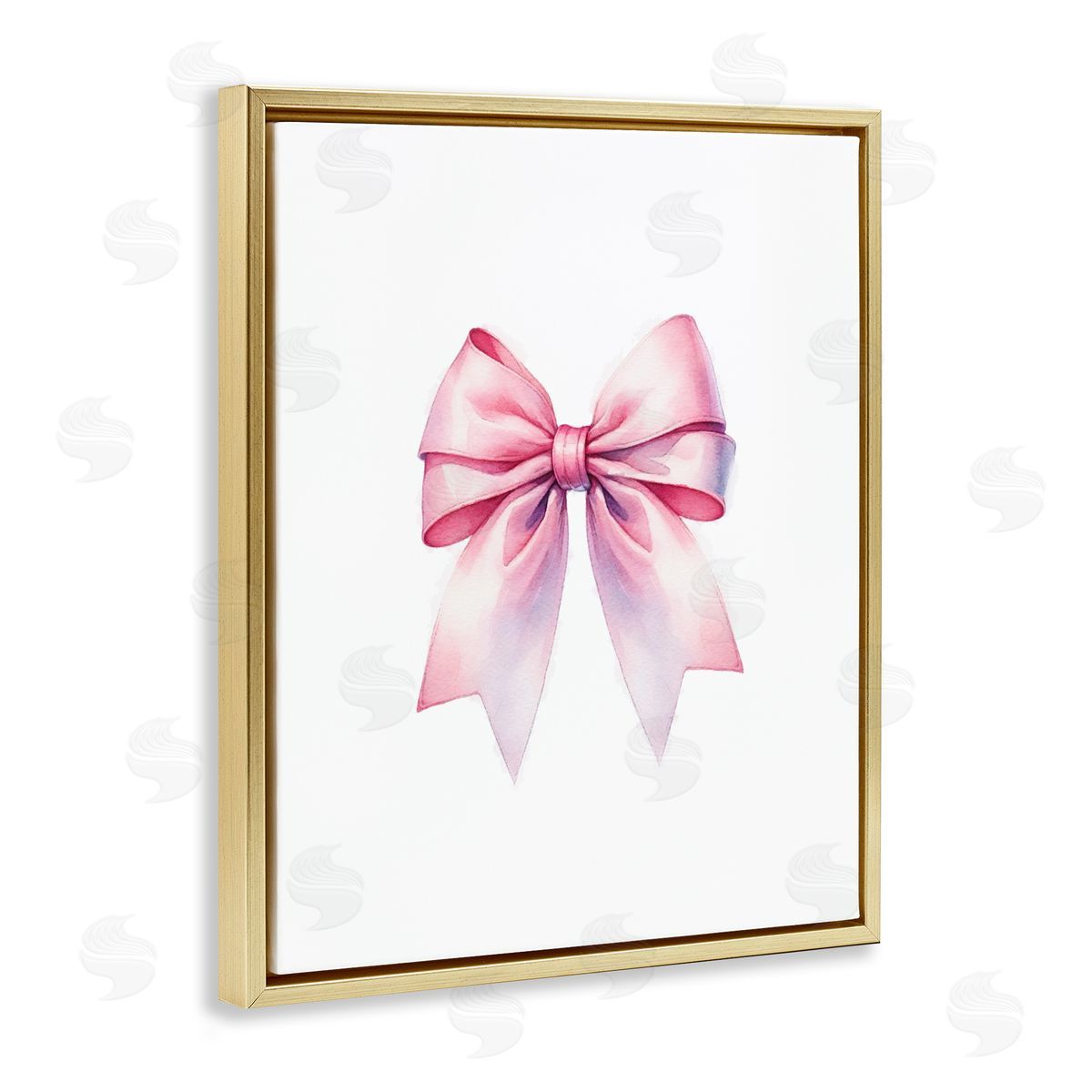 Amanda Greenwood Symmetrical Pink Bow Gold Floating Frame Canvas Wall Art Print