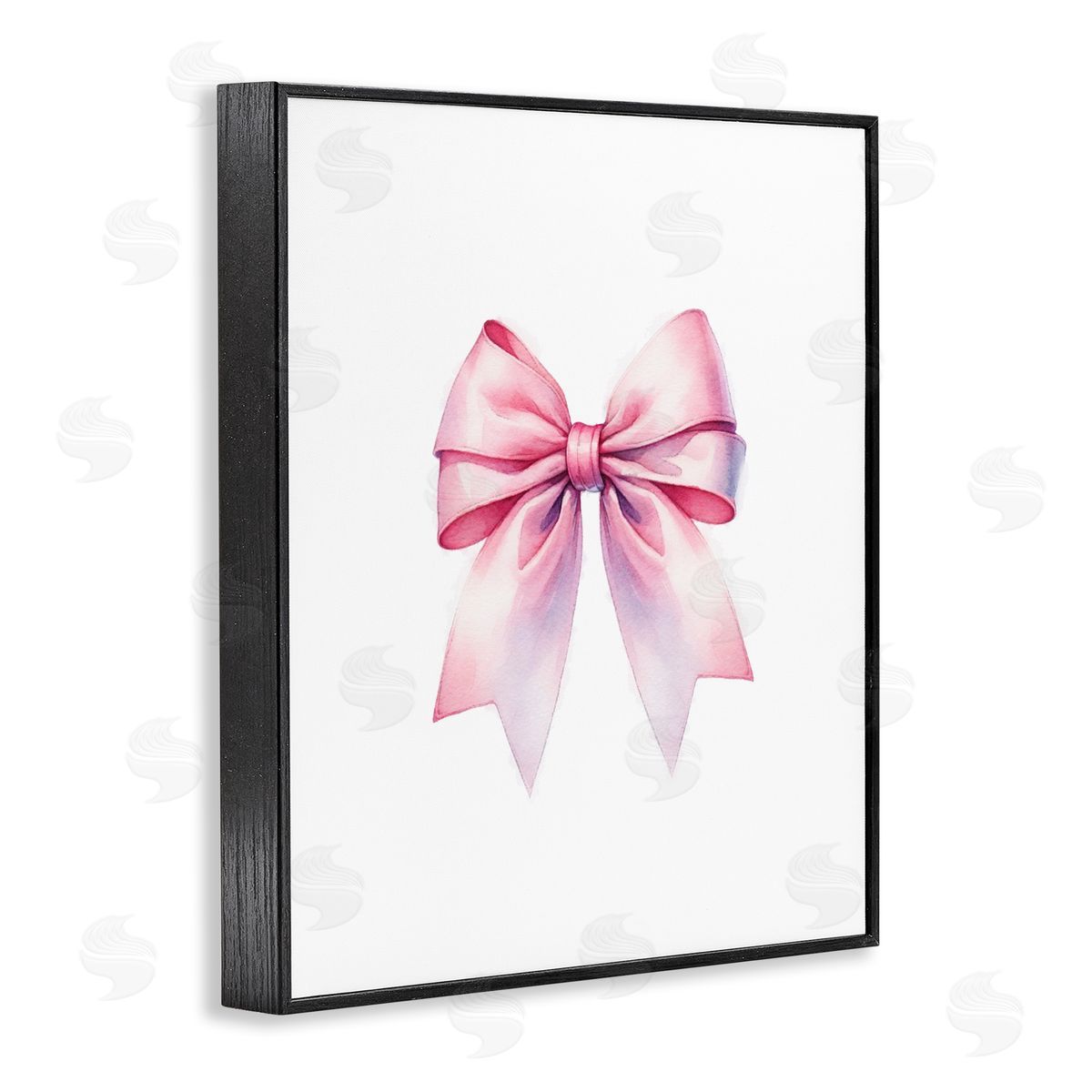 Amanda Greenwood Symmetrical Pink Bow Black Framed Giclee Wall Art Print