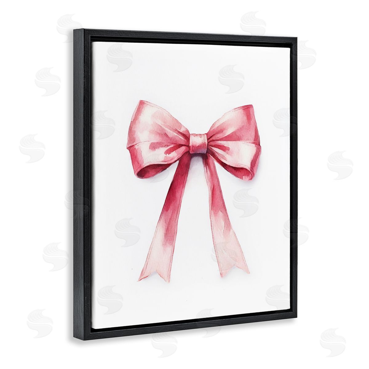 Amanda Greenwood Delicate Pink Bow Black Floating Frame Canvas Wall Art Print